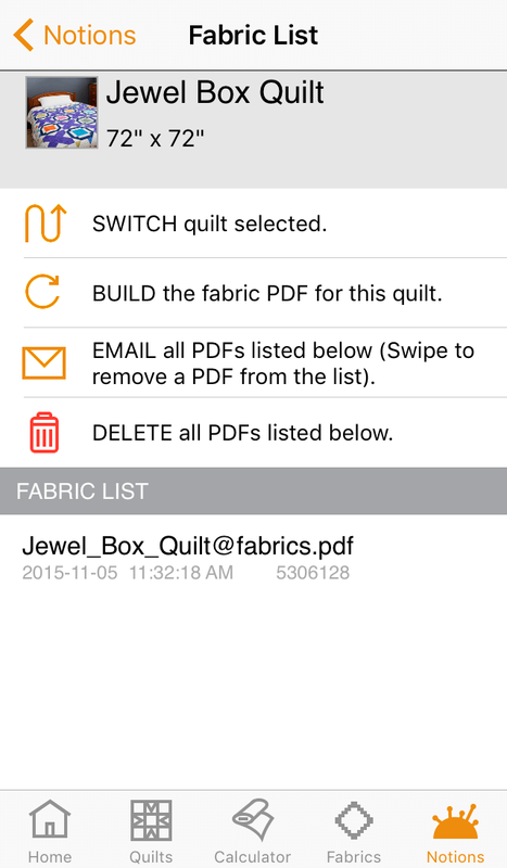 Build Fabric List Screen
